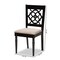 Baxton Studio Renaud Sand Upholstered and Espresso Wood 2-Piece Dining Chair Set 165-10535 - alternate 5